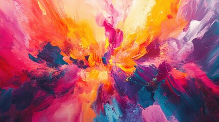 Fototapeta premium Colorful burst of bright hues, creating an abstract background that visually mimics a pop music beat.
