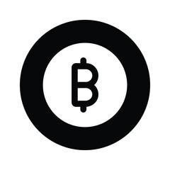 A Bitcoin icon representing cryptocurrency, blockchain, or digital currency