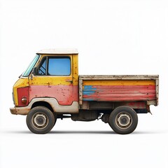 Big red dump truck isolated on white background, perfect for trucking business
