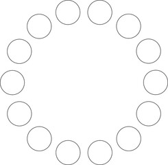 Circle round frame. Dot border line pattern