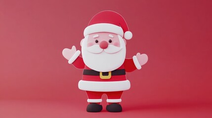 Vector illustration of cheerful Santa Claus against a vibrant red background for holiday festivities