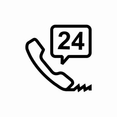 24 hour hotline icon sign vector