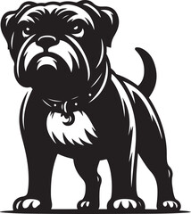 Boxer Dog silhouette vector collection on white background. Dog art work vector illustration.