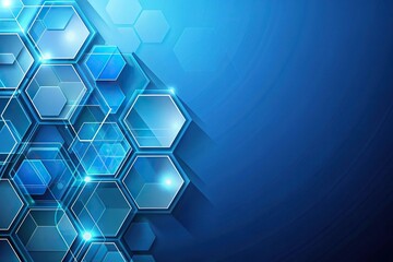 Abstract geometric blue background with hexagons