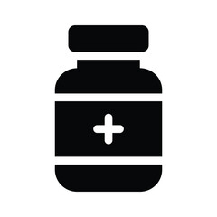 A medicine bottle icon representing healthcare, prescriptions, or pharmacy