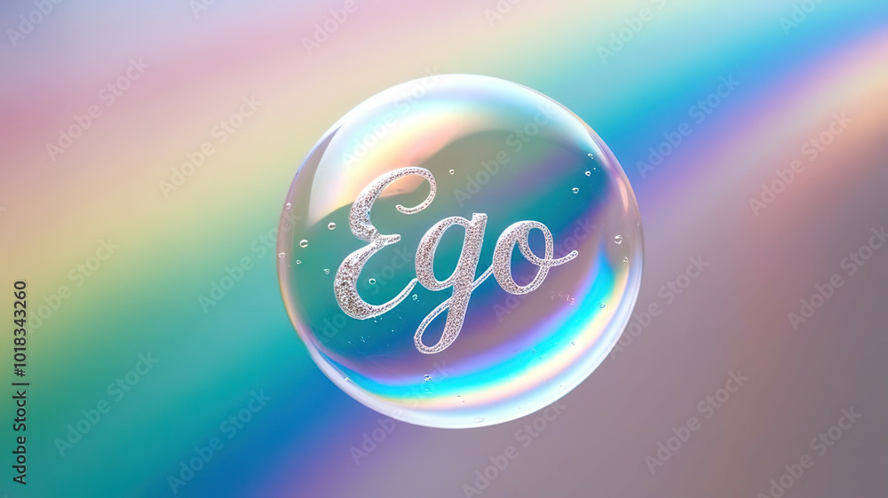 Poster a bubble with the word ego written on it