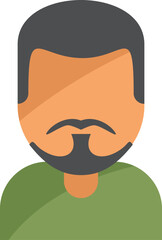 Young man with a beard wearing a green t shirt showing a neutral facial expression