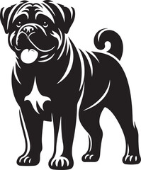 Boxer Dog silhouette vector collection on white background. Dog art work vector illustration.