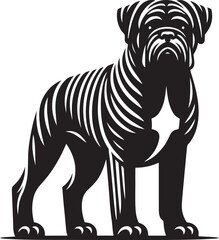 Obraz premium Boxer Dog silhouette vector collection on white background. Dog art work vector illustration.