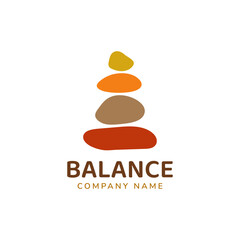 Balance logo template vector illustration. Zen stones logotype concept. Smooth pebble signs set for spa, wellness, beauty salons designs, business cards, company branding. meditation symbols.
