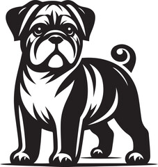 Boxer Dog silhouette vector collection on white background. Dog art work vector illustration.