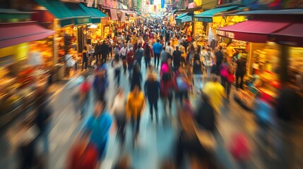 Obraz premium 41. A vibrant market scene showing the demand for virtual assistant services