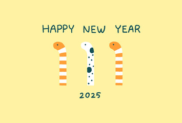 2025年巳年のチンアナゴの年賀状デザイン