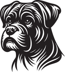 Boxer Dog silhouette vector collection on white background. Dog art work vector illustration.
