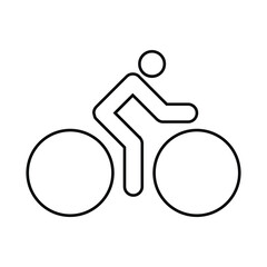 Biking line out sports interface icon.