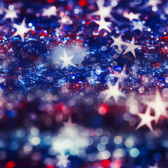 Seamless glitter pattern in USA colors. Seamless background. Patriotic colors background.