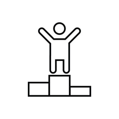 Podium victory leader line out sports interface icon.