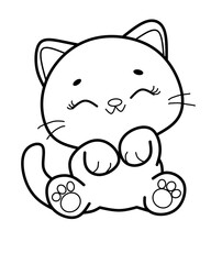 Cute cat sketch drawing, a doodle with a unique design, very suitable for ornamental designs