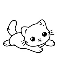 Cute cat sketch drawing, a doodle with a unique design, very suitable for ornamental designs