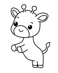 A cute doodle giraffe sketch with a unique design is very suitable for decorative designs