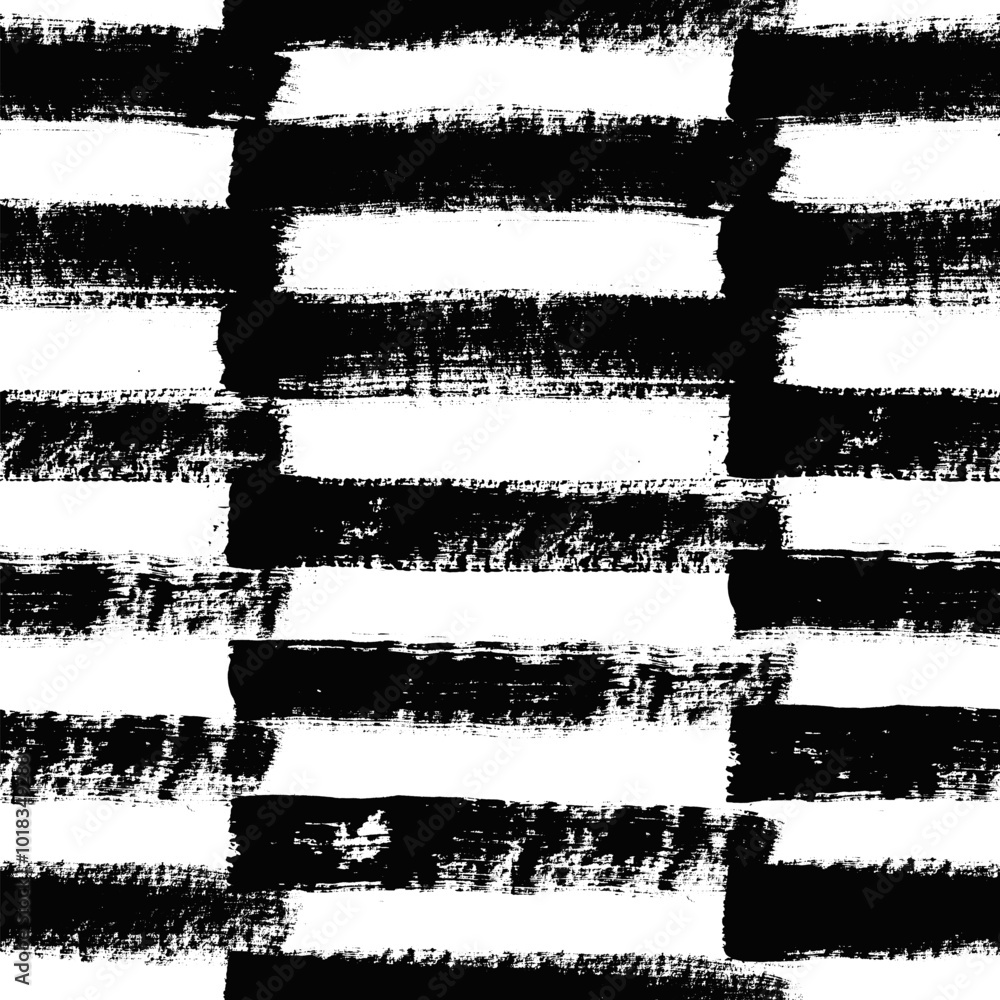Poster vector broken stripes pattern. seamless black and white brush stroke background. striped print with 
