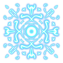 Snowflake blue Neon lights illustration for Christmas decorations 