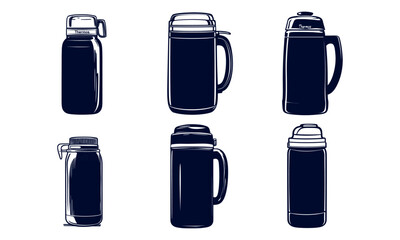 Different Styles of Thermos Bottles in Silhouette Design