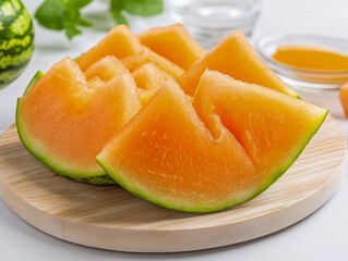 Juicy and tasty summer time fruit concept - melon