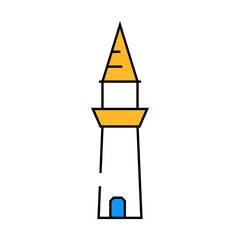 minaret islam muslim line icon vector. minaret islam muslim sign. isolated symbol illustration