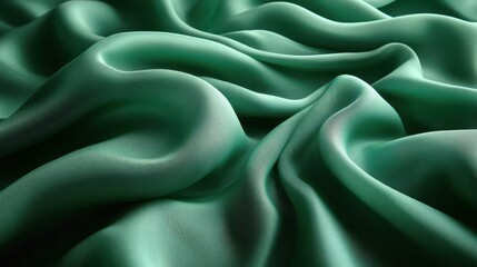 Obraz premium The Abstract Beauty of Draped Emerald Green Fabric