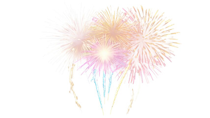 Fototapeta premium fireworks in the sky isolated transparent background
