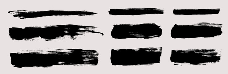 Brush strokes vector. Painted rectangles and brush lines. Grunge backgrounds set.