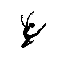 gymnastic shilhoutte vector on white background