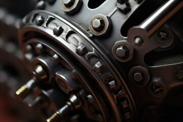 Fototapeta premium Close-up of Industrial Machinery Gear and Components