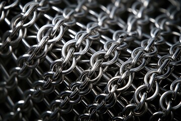 Close-Up of Interconnected Metal Chains