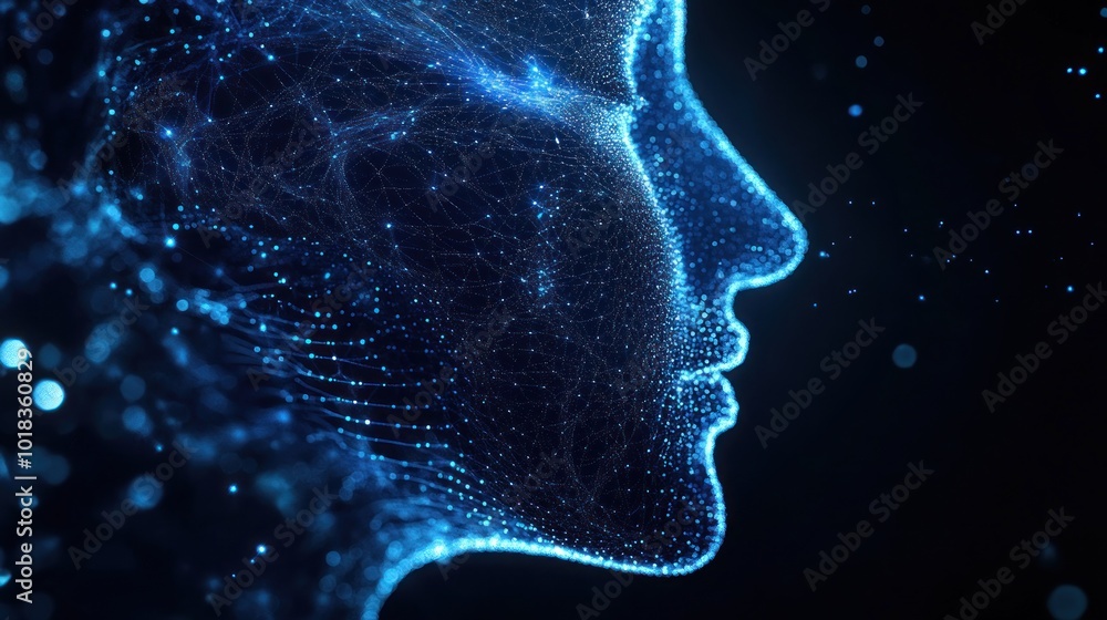 Poster abstract digital human face representation for artificial intelligence and cyber security data