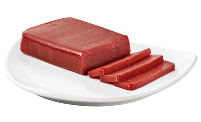 prato com goiabada fatiada isolado em fundo transparente