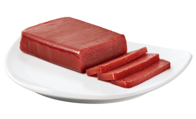 prato com goiabada fatiada isolado em fundo transparente