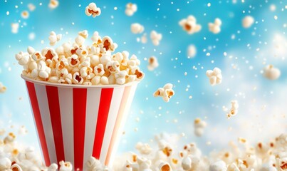 illustration of Food photography backgrund square-Popcorn bucket