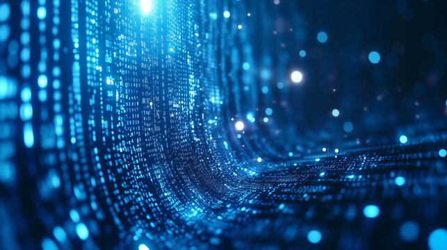 blue binary code background