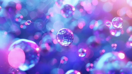 Abstract Purple and Blue Bubbles