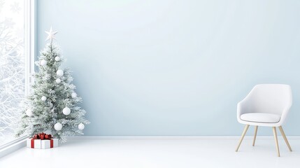 Fototapeta premium Modern Stylish Christmas Decor in Bright Home Setting