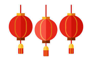 Chinese Lanterns Hanging Lanterns for Festivals Clipart Vector Illustration