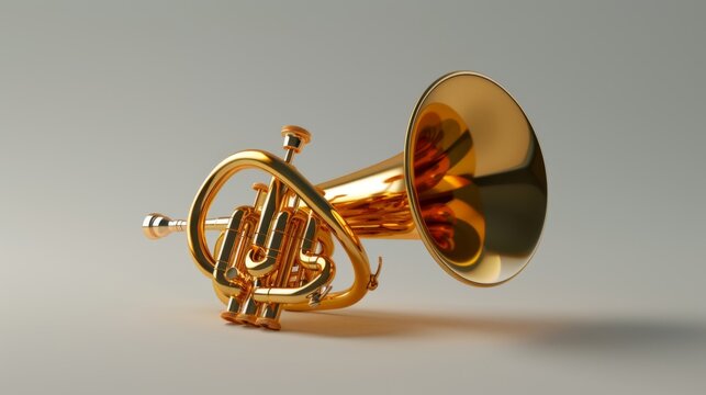 Gleaming Mellophone on Clean Background