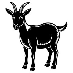 goat silhouette isolated on white