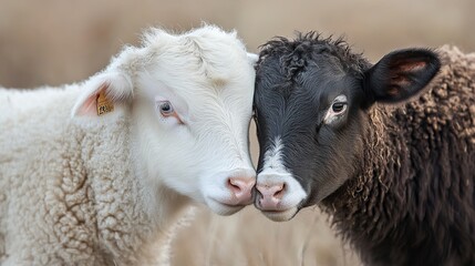 Obraz premium Adoring images of our beloved farm animals, captured in moments of tranquility and playfulness. These heartwarming portraits showcase the endearing expressions and gentle souls of our furry