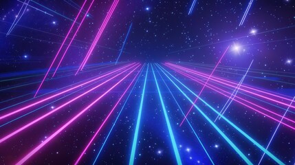 Obraz premium Neon Lights in Space