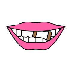 Obraz premium snus nicotine mouth line icon vector. snus nicotine mouth sign. isolated symbol illustration