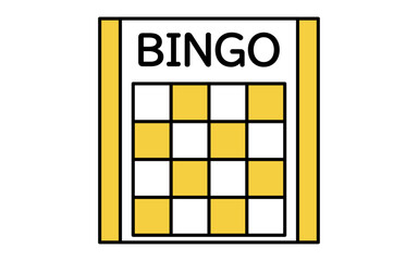 ビンゴカードのアイコン、シンプルな線画