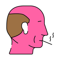 male smoking cigarette line icon vector. male smoking cigarette sign. isolated symbol illustration